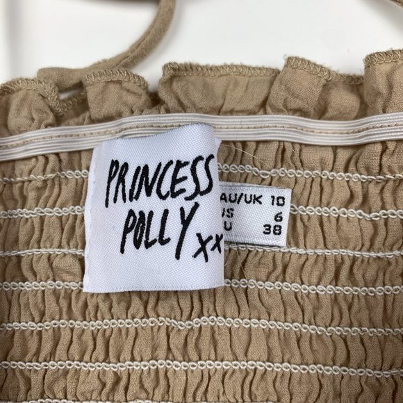 Princess Polly Tan Smocked Crop Top - Picture 5 of 6